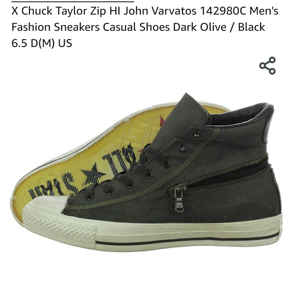 John Varvatos/Converse Hi-Top W/ Zipper Size 9